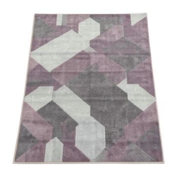 Godsey Geometric Plum/Gray Area Rug