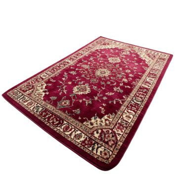 Aster Oriental Tufted Wool Magenta Area Rug
