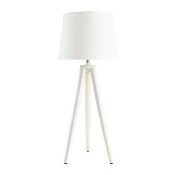Cliff Dale Floor Lamp With A Plain Fabric Shade - White