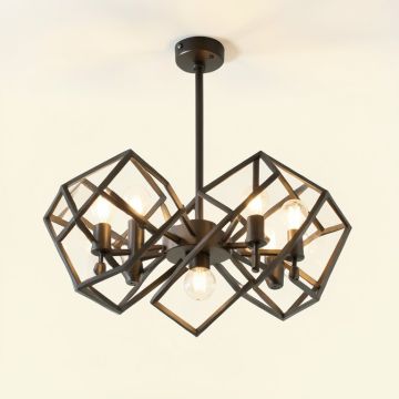 Watts Industrial Pipe 6-Light Unique / Statement Geometric Chandelier (synthetic illustration; no displayed measurements)