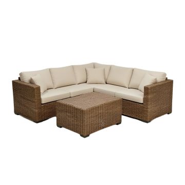 Augusta 6 Piece Rattan Sectional Seating Group With Cushions