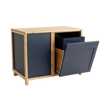 Harbor Bend Freestanding Pull-Out Hamper Cabinet - Navy
