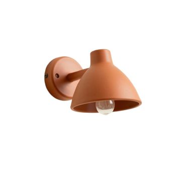 Reed Bridge Wall Sconce Mounted On A Plain Wall - Terracotta