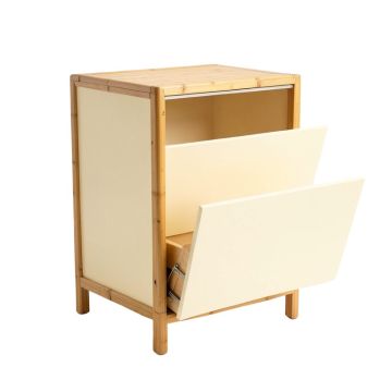 Cliff Bridge Freestanding Pull-Out Hamper Cabinet - Cream