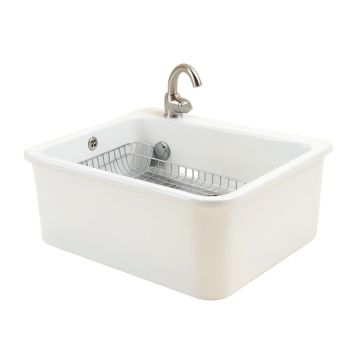 21 '' L X 16 '' W Farmhouse Kitchen Sink With Sink Grid And Basket Strainer