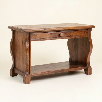 Handcarved Shaped Console With One Drawer (synthetic illustration; no displayed measurements)