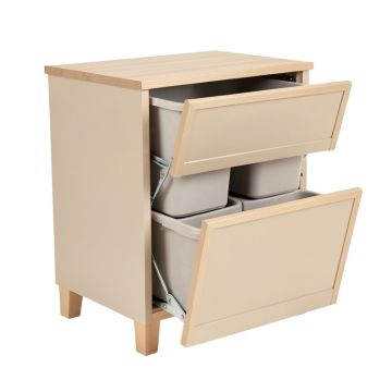 Briar Crest Freestanding Pull-Out Hamper Cabinet - Beige