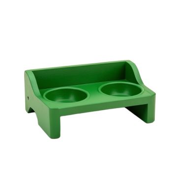 Cliff Canyon Pet Feeding Stand With Two Plain Empty Bowls - Green