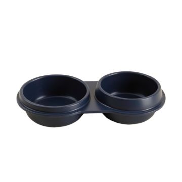Hill Bluff Pet Feeding Stand With Two Plain Empty Bowls - Navy