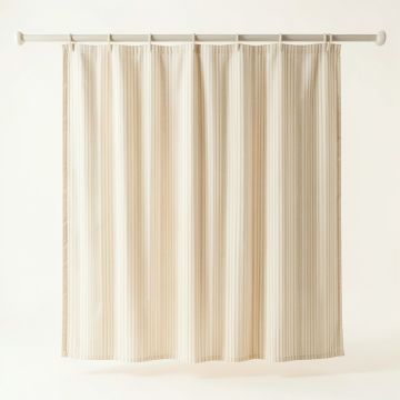 Holly Branch Shower Curtain Hanging Flat From A Plain Rod - Cream (synthetic illustration; no displayed measurements)
