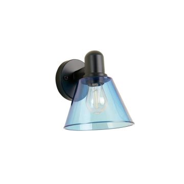 Willow Dale Wall Sconce Mounted On A Plain Wall - Blue