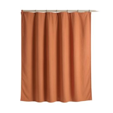 Fern Arc Shower Curtain Hanging Flat From A Plain Rod