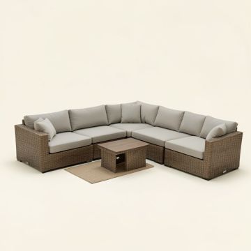 Ewout 7 Piece Sectional Seating Group With Cushions (synthetic illustration; no displayed measurements)