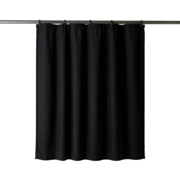 Fern Crossing Shower Curtain Hanging Flat From A Plain Rod - Black