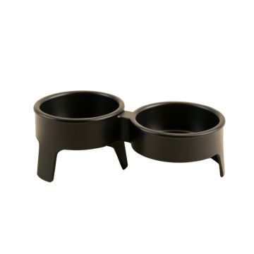 Laurel Bend Pet Feeding Stand With Two Plain Empty Bowls - Black