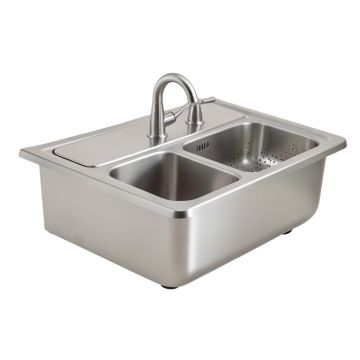 Kohler Tailor Large Double Basin Stainless Steel Sink With Large Flora Insert