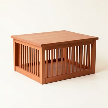 Clay Dell Empty Furniture-Style Pet Crate - Terracotta (synthetic illustration; no displayed measurements)