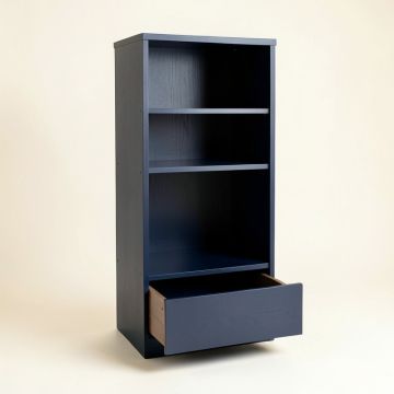 Harbor Arc Narrow Cubby Tower (synthetic illustration; no displayed measurements)