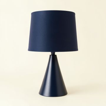 Hazel Dale Table Lamp With A Plain Fabric Shade - Navy (synthetic illustration; no displayed measurements)