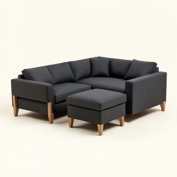 Convertible Sectional Sofa Couch , L-Shaped Couch With Modern Linen Fabric For Small Space Dark Grey (synthetic illustration; no displayed measurements)