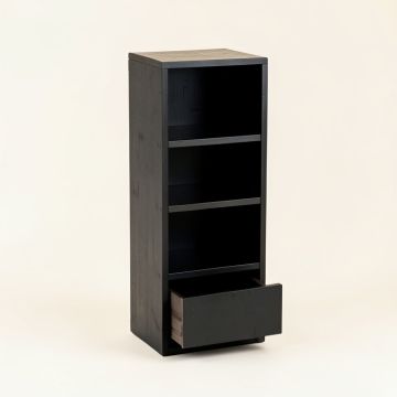 Rowan Bluff Narrow Cubby Tower - Black (synthetic illustration; no displayed measurements)