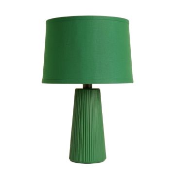 Holly Bend Table Lamp With A Plain Fabric Shade - Green (synthetic illustration; no displayed measurements)