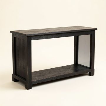Galaz Console Table - Rustic Black (synthetic illustration; no displayed measurements)