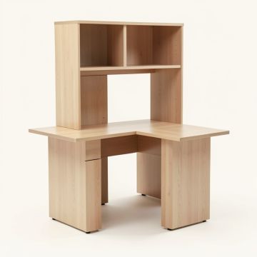 Pinckard L-Shaped Writing Desk With Hutch (synthetic illustration; no displayed measurements)