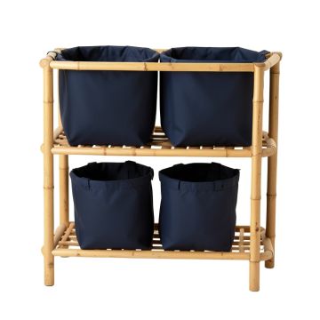 Field Bridge Laundry Sorting Station With Plain Removable Bags - Navy