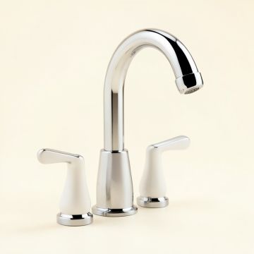 High Arch Kitchen Faucet With Vista Ada Handles In White (synthetic illustration; no displayed measurements)
