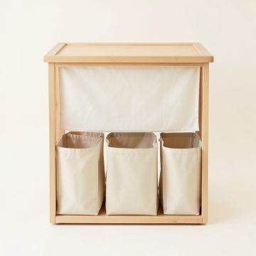 Field Bluff Laundry Sorting Station With Plain Removable Bags - Beige (synthetic illustration; no displayed measurements)