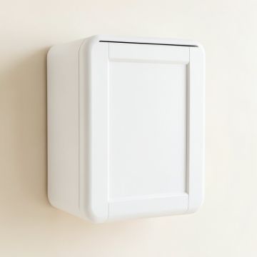Dawn Crest Wall-Mounted Laundry Cabinet - White (synthetic illustration; no displayed measurements)