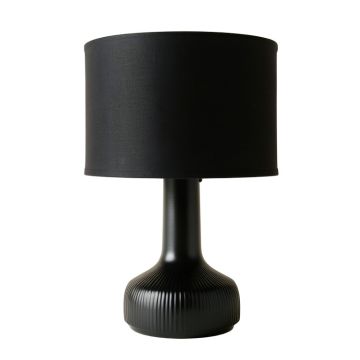 Laurel Dale Table Lamp With A Plain Fabric Shade - Black