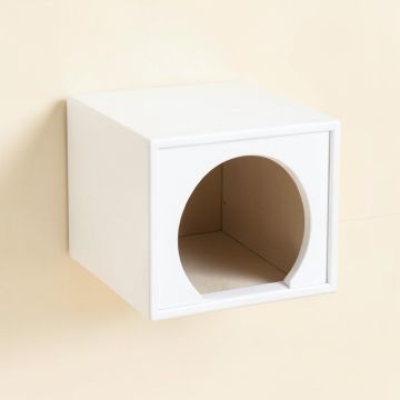 Reed Crest Wall-Mounted Cat Perch - White (synthetic illustration; no displayed measurements)