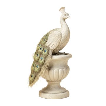 Staverden Castle Peacock On An Urn Garden Statue