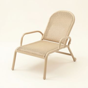 Maple Arc Outdoor Lounge Chair - Beige (synthetic illustration; no displayed measurements)