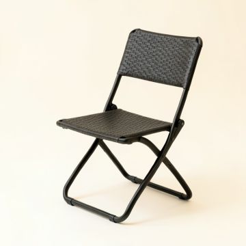 Stone Bend Folding Outdoor Chair - Black (synthetic illustration; no displayed measurements)