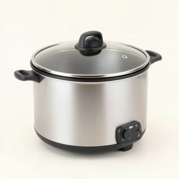 Nesco 6 Qt . Stainless Steel Digital Slow Cooker (synthetic illustration; no displayed measurements)