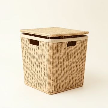 Reed Crest Laundry Hamper - Beige (synthetic illustration; no displayed measurements)