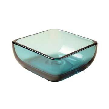 Turquoise Water Glass Rectangular Vessel Bathroom Sink
