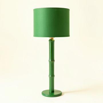 Moss Dale Floor Lamp With A Plain Fabric Shade - Green (synthetic illustration; no displayed measurements)