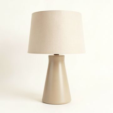 Alder Canyon Table Lamp With A Plain Fabric Shade - Beige (synthetic illustration; no displayed measurements)