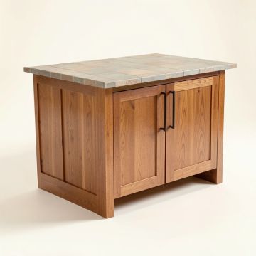 Kitchen Island With Tile Top (synthetic illustration; no displayed measurements)