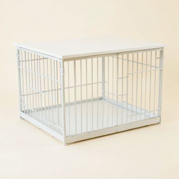 Dune Edge Empty Furniture-Style Pet Crate - White (synthetic illustration; no displayed measurements)