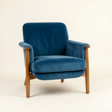 Dune Bend Upholstered Armchair - Blue (synthetic illustration; no displayed measurements)