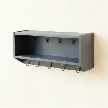 Pine Edge Wall-Mounted Entryway Organizer Shelf - Gray (synthetic illustration; no displayed measurements)