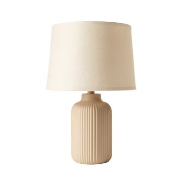 Pine Bend Table Lamp With A Plain Fabric Shade - Beige