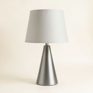 River Brook Table Lamp With A Plain Fabric Shade - Gray (synthetic illustration; no displayed measurements)