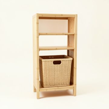 Dune Bend Freestanding Pull-Out Hamper Cabinet - Beige (synthetic illustration; no displayed measurements)