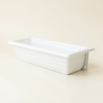 Shore Bridge Empty Railing Planter With Integral Brackets - White (synthetic illustration; no displayed measurements)